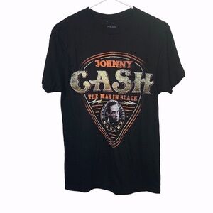 Johnny Cash Womens size small graphic tee shirt man in black